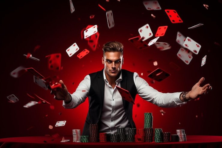 Studio profesional dom toto dengan meja dealer langsung dan kamera multi-sudut
